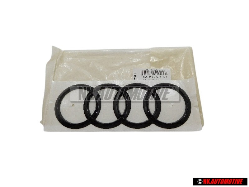Original Audi Rings Rear Boot Badge Emblem Black Glossy - 8Y5853742A T94