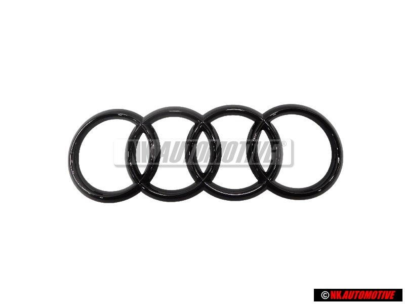 Original Audi Rings Front Grill Badge Emblem Black Glossy - 80A853605C T94