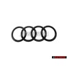 Original Audi Rings Front Grill Badge Emblem Black Glossy - 80A853605C T94