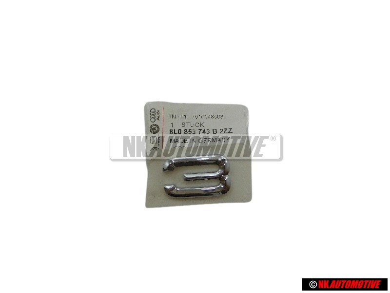 Original Audi Rear Boot Badge Emblem Chrome - 8L0853743B 2ZZ
