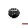 Original VW 5 SPEED Gearknob Badge Emblem Black Chrome - 1K0711144