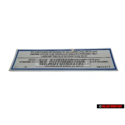Original VW Air Conditioning Refrigerant R134A Sticker Decal - 1HM010211F