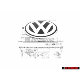 Original VW Rear Trunk Boot Badge Emblem Chrome Grey - 1C0853630K WV9