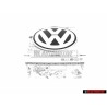 Original VW Rear Trunk Boot Badge Emblem Chrome Grey - 1C0853630K WV9