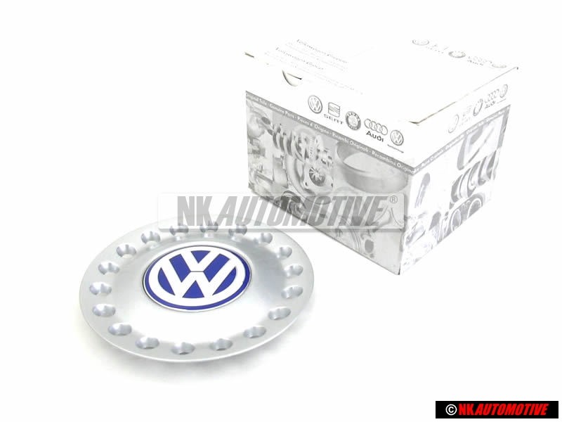 Original VW Center Hub Sliver Blue Cap - 1C0601149D GTT