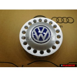 Original VW Center Hub Sliver Blue Cap - 1C0601149D GTT