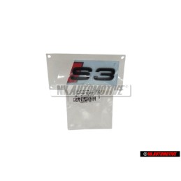 Original Audi S3 Rear Boot Badge Emblem Black Red - 8Y0853735 T94