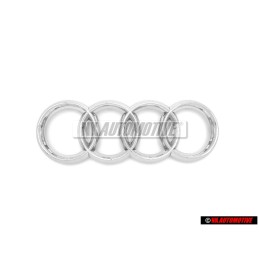 Original Audi Rings Front Grill Badge Emblem Chrome - 4E0853605A 2ZZ
