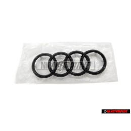 Original Audi Rings Front Grill Badge Emblem Black Glossy - 8J0853605B T94