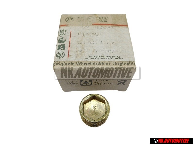 Original VW Oil Drain Plug, Magnetic - 113301141B