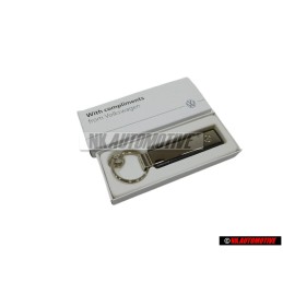 Original VW New Logo Metal Leather Keychain Keyring Keytag - 000087010BMYPN