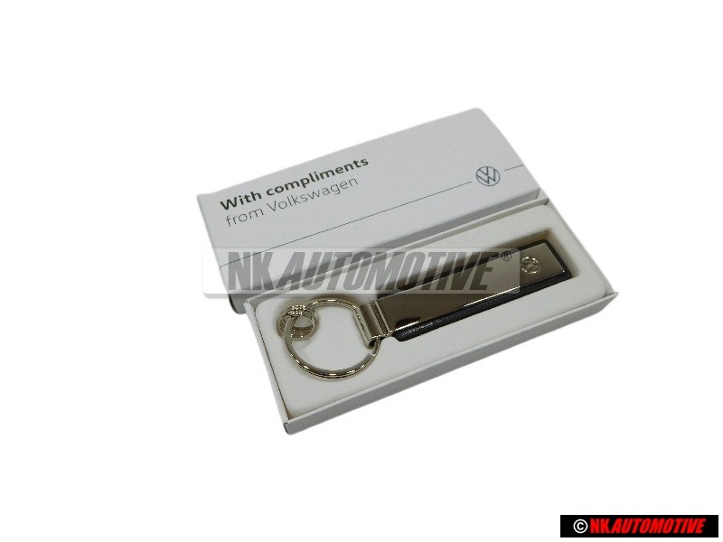 Original VW New Logo Metal Leather Keychain Keyring Keytag - 000087010BMYPN