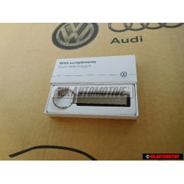 Original VW New Logo Metal Leather Keychain Keyring Keytag - 000087010BMYPN
