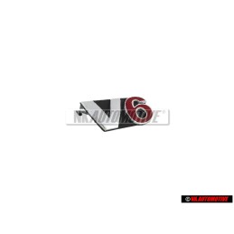 Original VW V6 Front Grill Badge Emblem Chrome Red - 1J5853679A