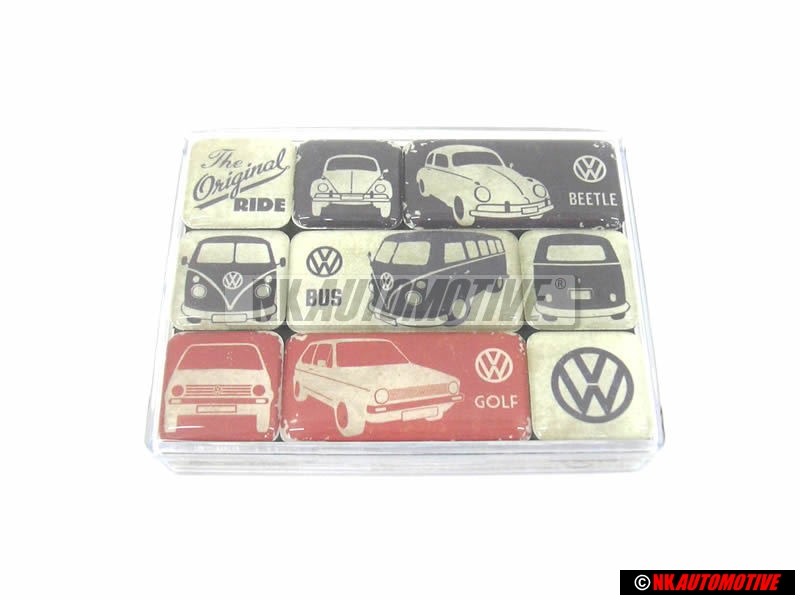 VW Classic Parts Refrigerator Magnet Set Classic Vintage - ZCP901779