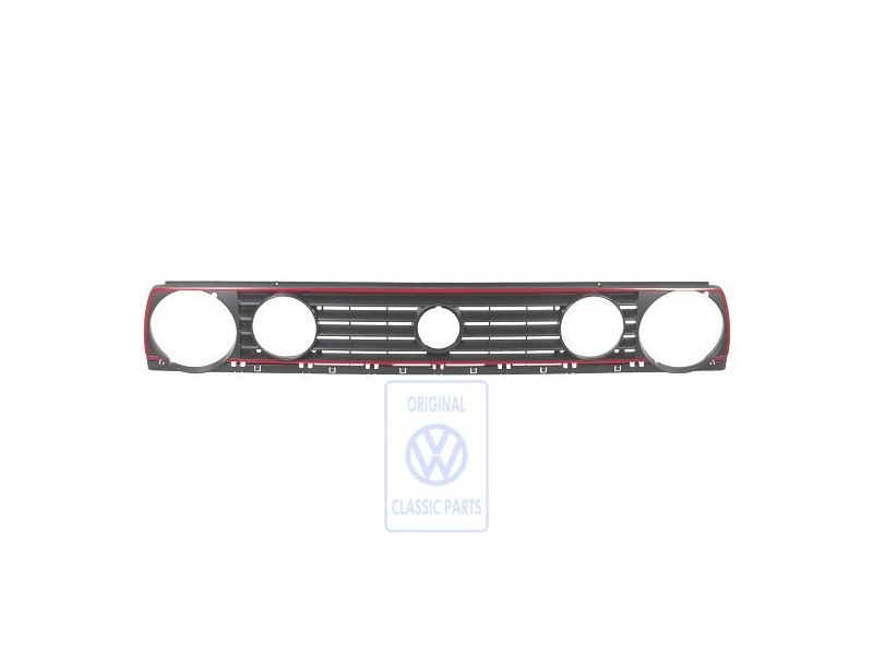 Original VW Radiator Grille Satin Black/Tornado Red - 191853653K QN5