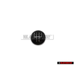 Original VW 5 Speed Gear Shift Knob Emblem Badge Chrome Black - 1K0711144H