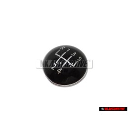 Original VW 5 Speed Gear Shift Knob Emblem Badge Chrome Black - 1K0711144H