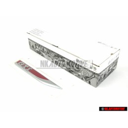 Original VW GTI Wing Fender Badge Emblem Chrome Red Right Side - 5G0853688M JZQ