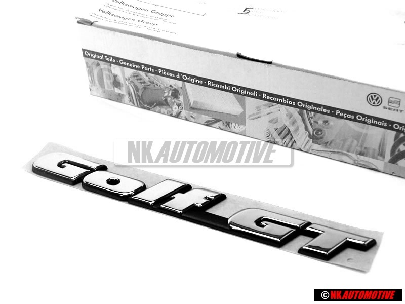 Original VW GOLF GT Rear Trunk Boot Badge Emblem Chrome - 1H6853687ACZ10