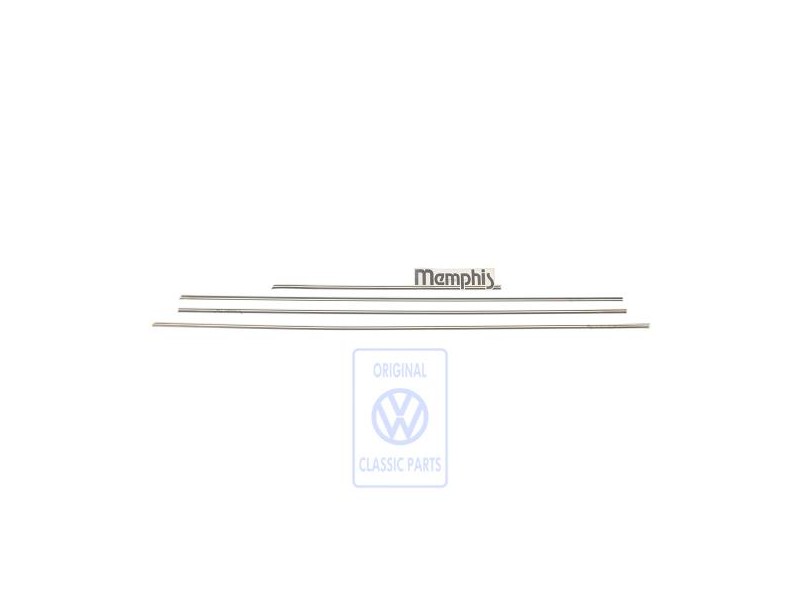 Original VW Trim Strip For Fender, Door, Side Panel Silver Dark - 193898525C 3ZZ