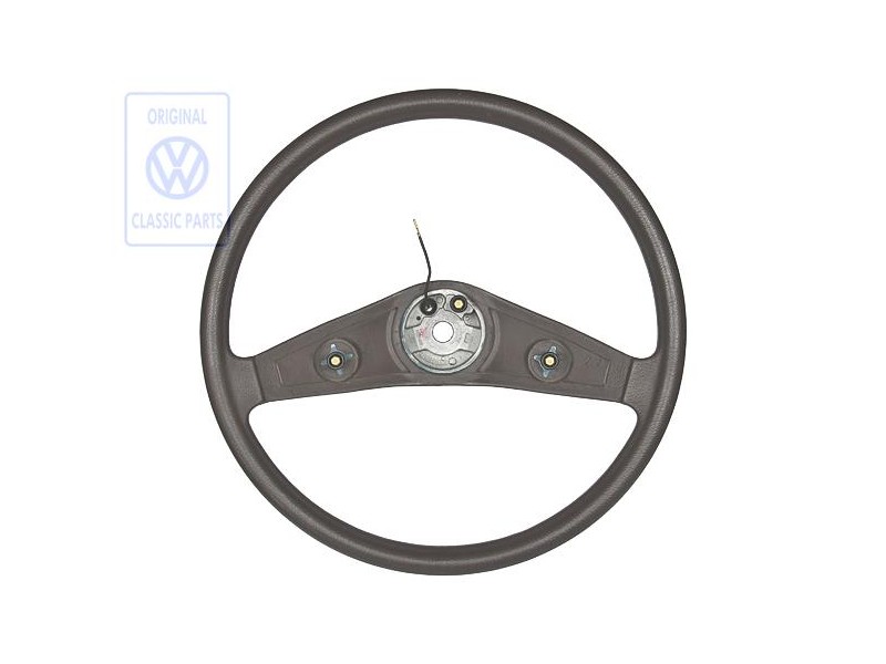 Original VW Steering Wheel, Padded Saddle Brown - 171419655A 90V