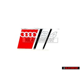 Original Audi S4 Front Grill Badge Emblem Chrome Red - 8D0853736C 2ZZ