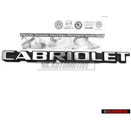 Original VW CABRIOLET Rear Badge Emblem Brushed Silver - 155853687F GX2