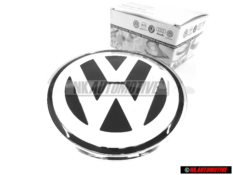 Original VW Front Hood Emblem Brilliant Chrome Dolomite Grey - 1C0853617A WV9