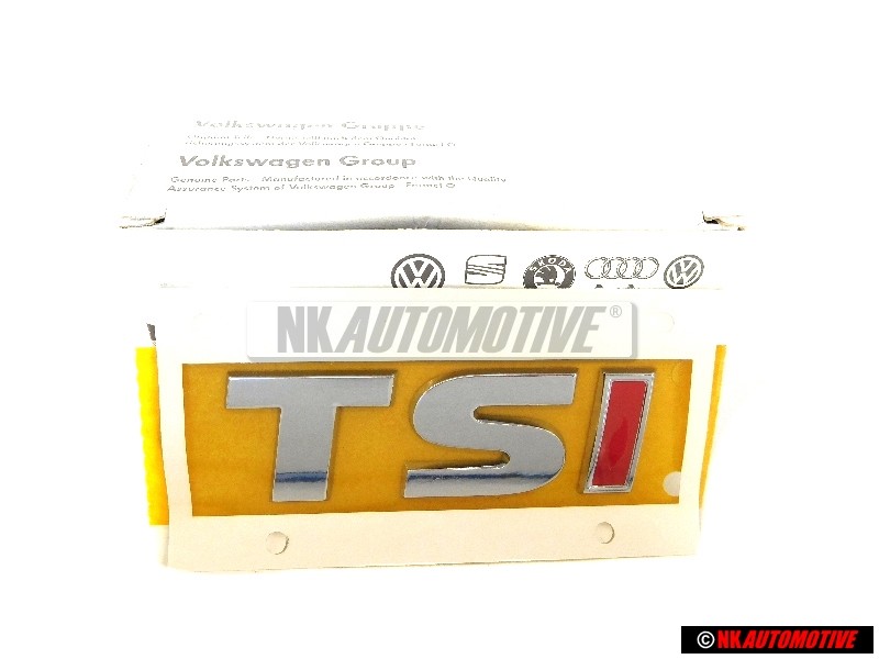 Original VW TSI Rear Badge Emblem Chrome Red - 5G0853675A JZQ