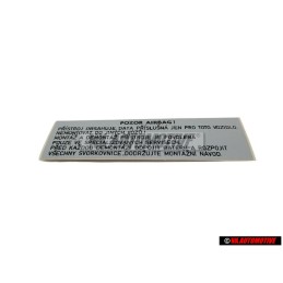 Original VW data Plate - 6U0010089C