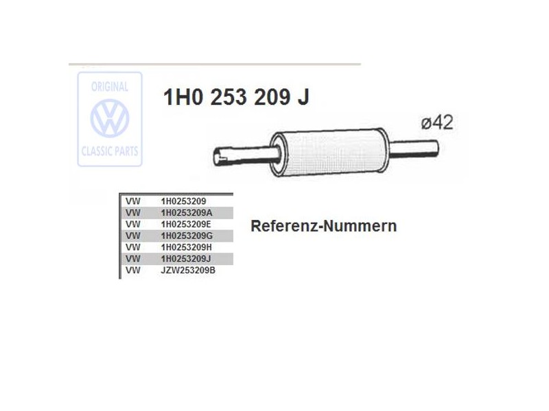 Original VW Front Silencer - 1H0253209J