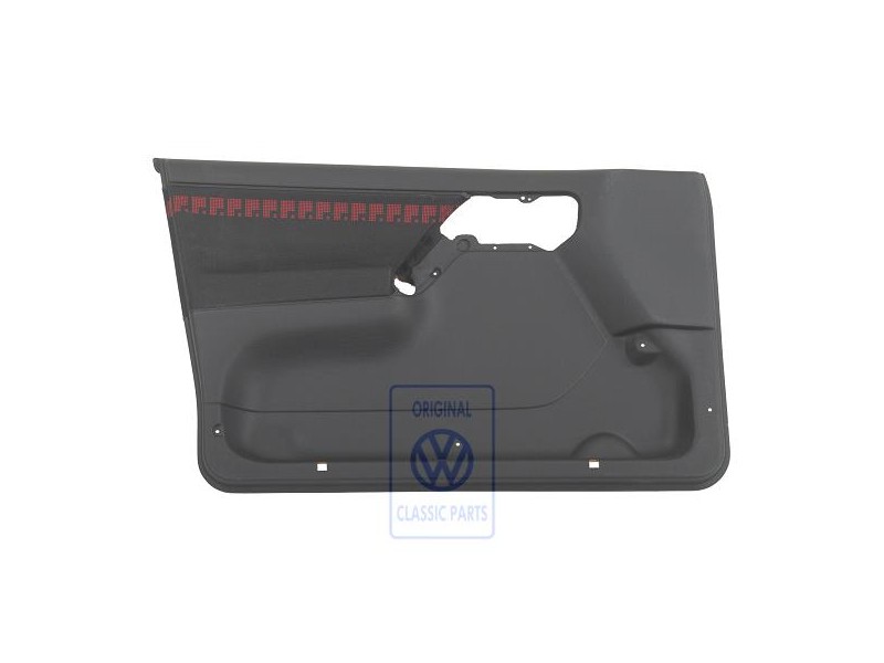 Original VW Door Panel Trim (Cloth) Black/Red - 1H4867011BKENB
