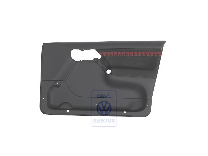 Original VW Door Panel Trim (Cloth) Black/Red - 1H4867012BHENB