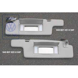 Original VW Sun Visor With Illuminated Mirror And Cover - 1H0857551H E47