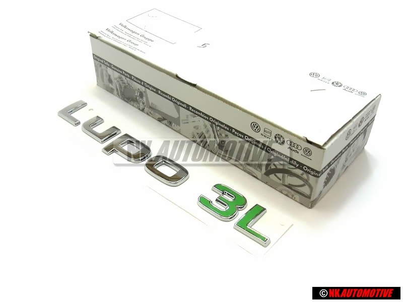 Original VW LUPO 3L Rear Boot Badge Chrome Self Adhesive - 6E0853687B KKH