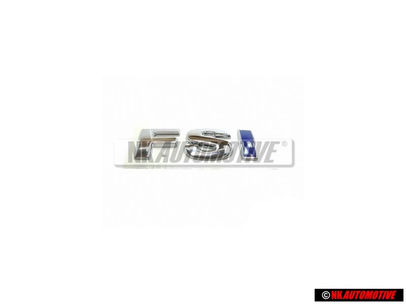 Original VW FSI Rear Trunk Boot Badge Emblem Chrome Blue - 6E0853675B HCE