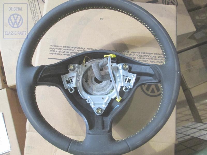 Original VW Sports Steering Wheelleather Black/Yellow - 1J0419091AEHUW