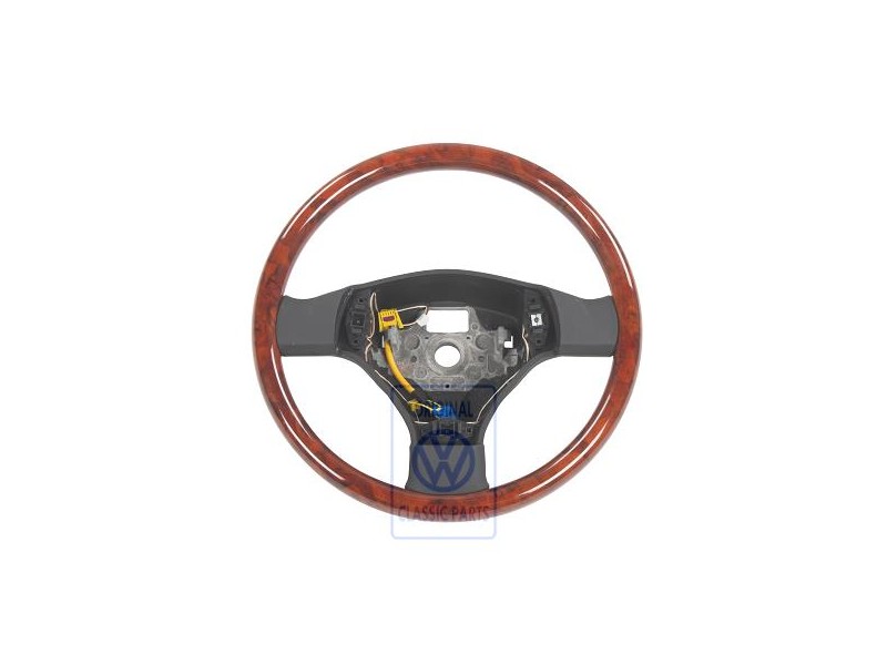 Original VW Sports Steering Wheel (Wood) Burr Walnut - 1J0419091BP2WE