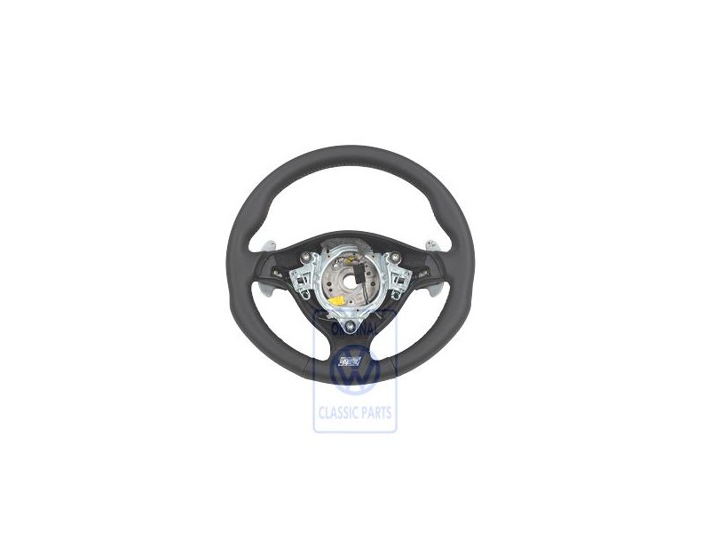 Original VW Sports Steering Wheel(Leather) Black/Crystal Grey - 1J0419091DMQHS