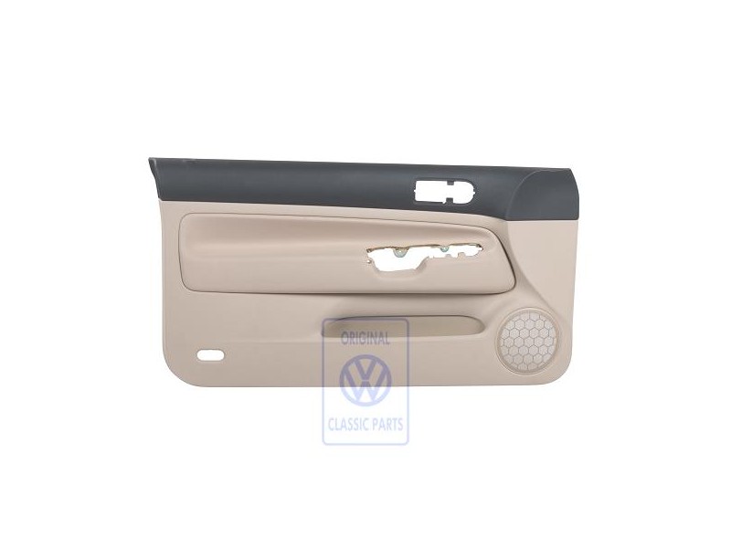 Original VW Door Panel Trim (Cloth) Black/Light Beige - 1J3867011BQHRR