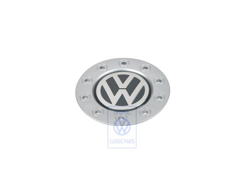 Original VW Hup Cap Brilliant Chrome/Dolomite Grey - 1J0601149A GRB