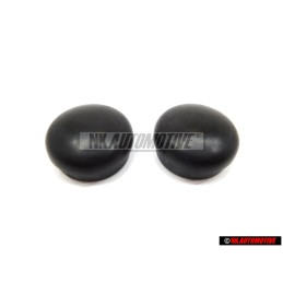 2x Original VW Wiper Arm Nut Cover Cap Satin Black - 1J0955205A 9B9