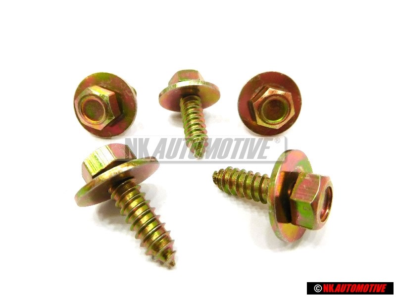 5x Original VW Hexagon Head Self Tap Bolt 6.5x21.5 - 311821143