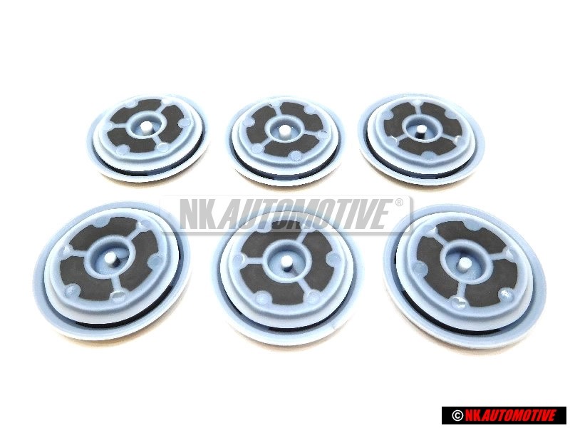 6x Original VW Floor Pan Underbody Rubber Plug Grommet Bung 40mm - 1K0899185