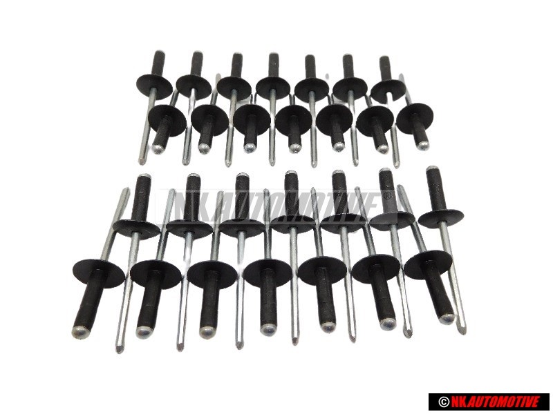 28x Original VW Front Rear Wheel Arch Flare Trim Pop Rivet 14mm - N 90634901