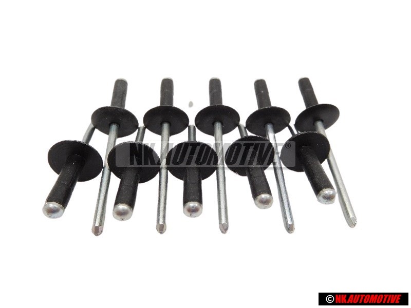 10x Original VW Front Rear Wheel Arch Flare Trim Pop Rivet 14mm - N 90634901