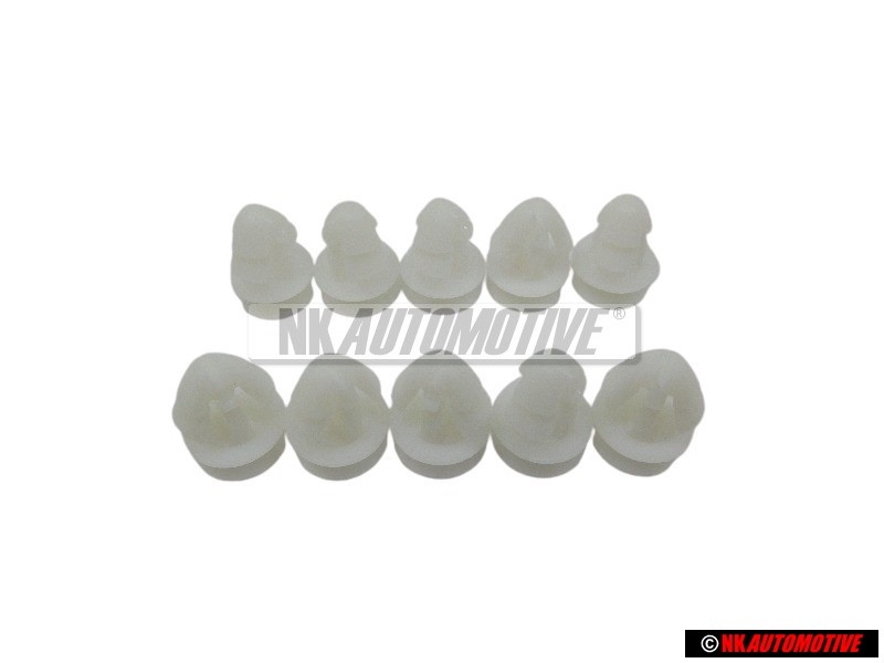 10x Original VW Side Moulding Trim Strip Clip Fastener - 191853585A