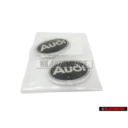 2x Original Audi Side Badge Emblem Black Chrome - 895853621A 01C