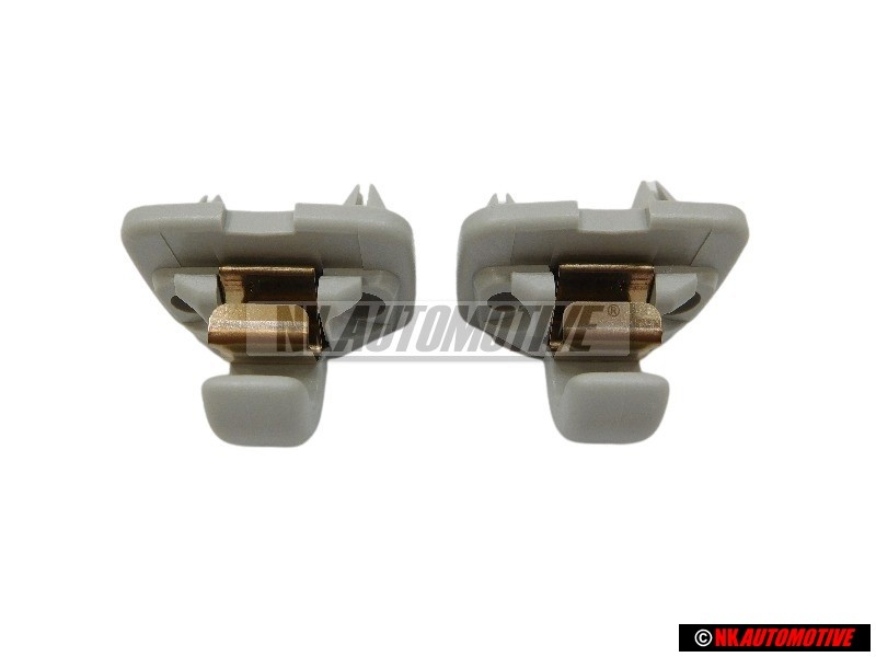 2x Original Audi Retainer For Sun Visor Star Silver - 8W0857562A Z62